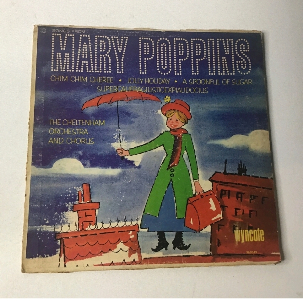 Wyncote Songs from Mary Poppins Vinyl LP OS Blue Good 1964 Mono W-9049 Vintage